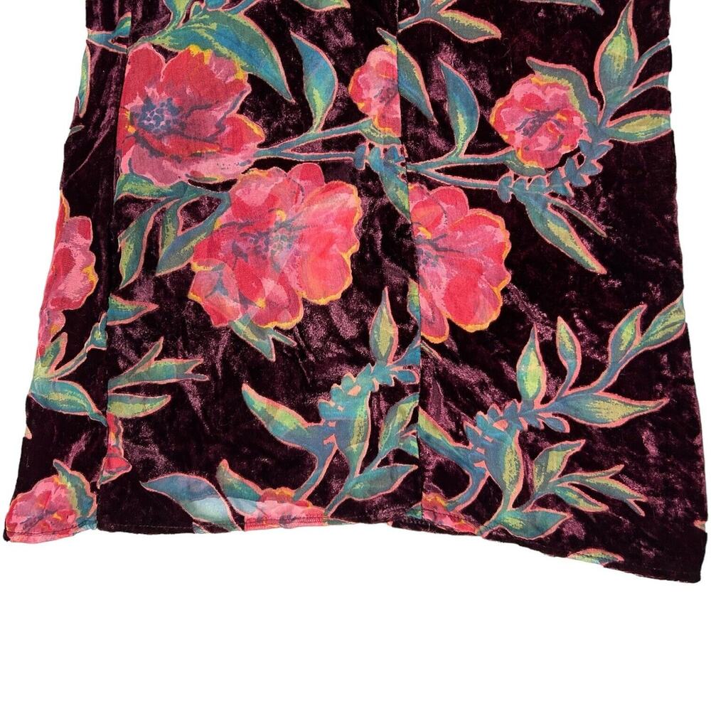 NWT Band of Gypsies Floral Velvet Halter Mini Dress Burgundy Plum XS Earthy Rose - Picture 9 of 16